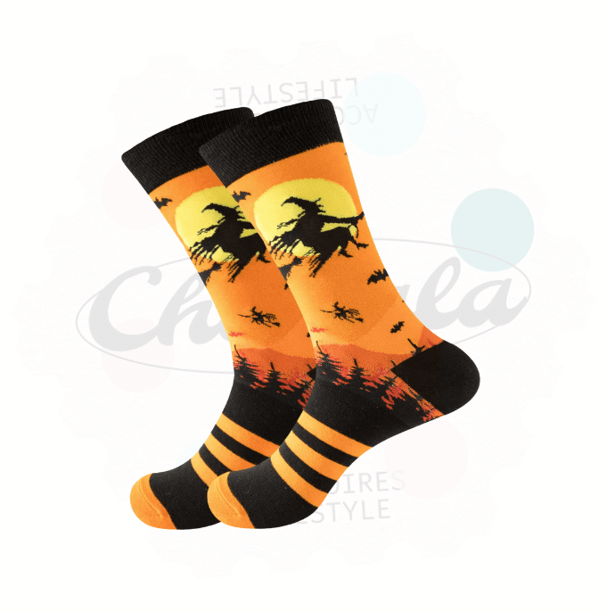 Chaussettes Fantaisie Sorcière & Pleine Lune - Chollala