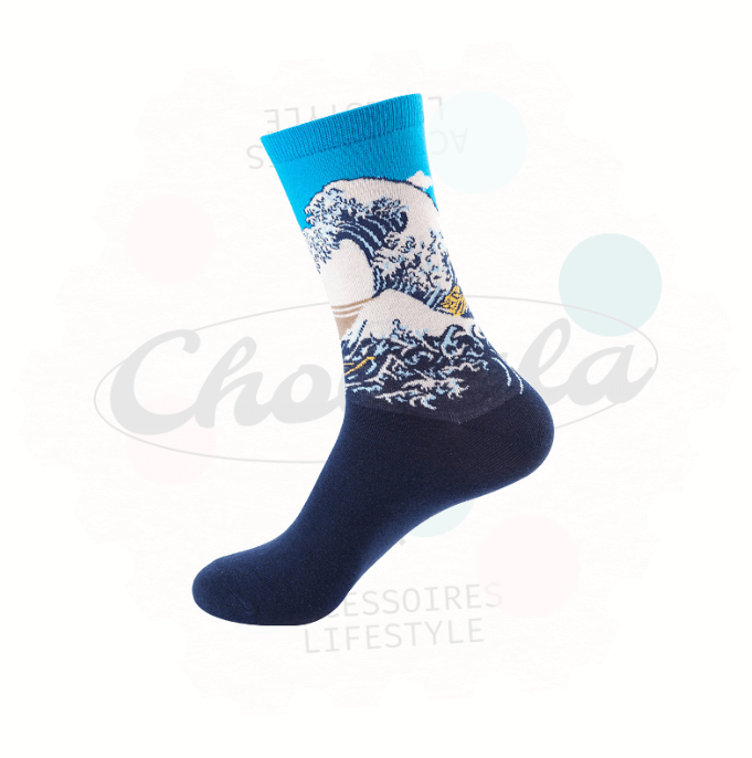 Chaussettes Fantaisie Vague de Kanagawa - Chollala