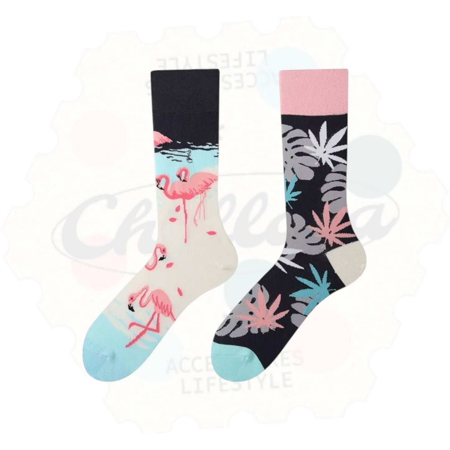 Chaussettes Fantaisie Dépareillées Ambiance Miami - Chollala