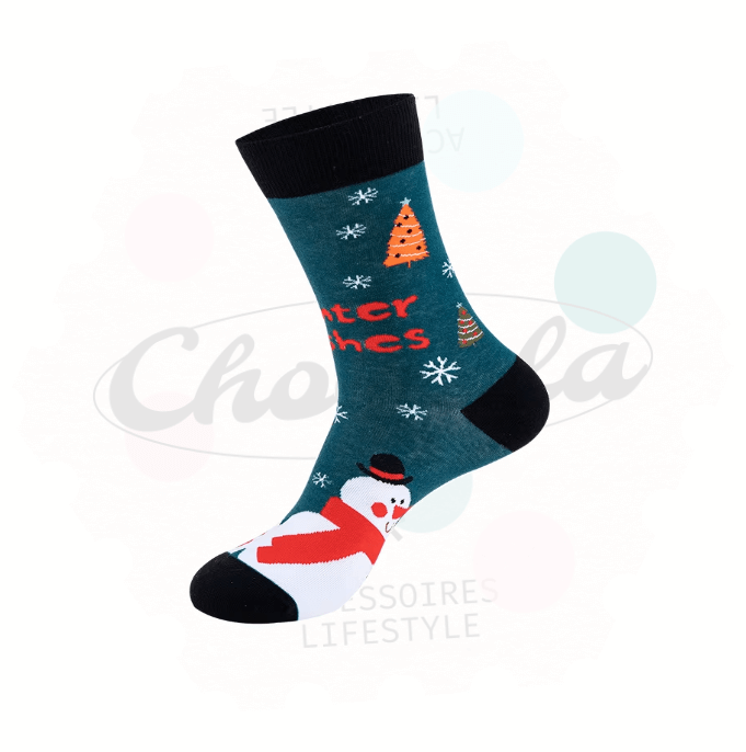 Chaussettes Fantaisie Noël Bonhomme De Neige - Chollala