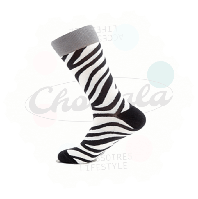 Chaussettes Fantaisie Rayée Style Zèbre 02 - Chollala