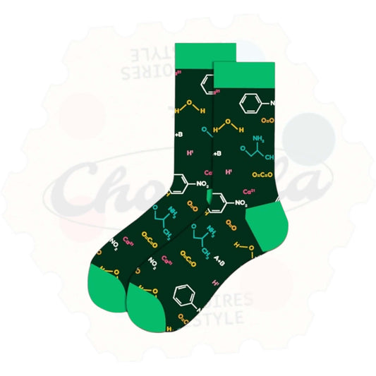 Chaussettes Fantaisie Formules Chimiques Scientifiques - Chollala