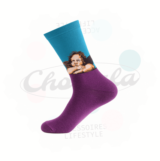 Chaussettes Fantaisie Ange Pensif - Chollala
