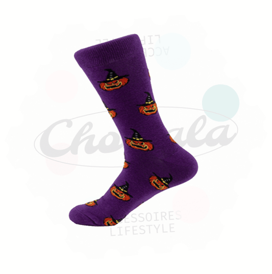 Chaussettes Fantaisie Citrouille Sorcière - Chollala