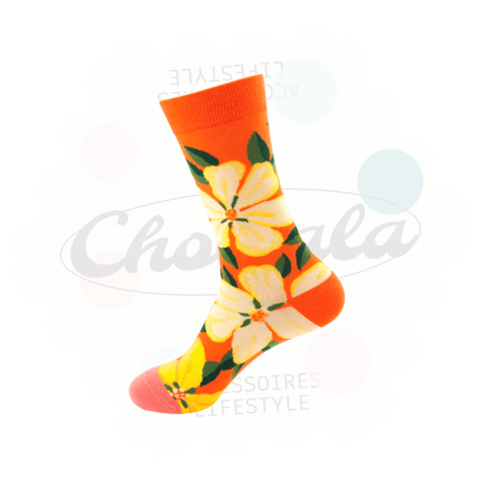 Chaussettes Fantaisie Motif Fleur 02 - Chollala